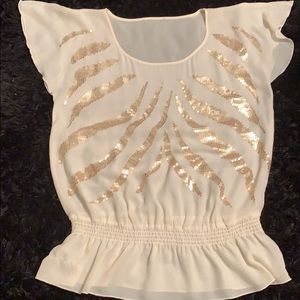 Cream and gold sheer shirt